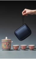 Juego De Té Portátil De Lujo Para Viajes 4 Piezas Incluye Taza De Té Y Tazas Para Invitados Kung Fu Teapot Set Para Exteriores - details 2