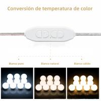 Luz De Espejo Con 10 Luces LED Para Maquillaje USB Iluminación Dimmable Para Mesa De Vestir Baño Luz De Ventana - details 8