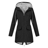 Chaqueta De Lluvia Para Mujer En Color Sólido Casual Impermeable Con Capucha Abrigo De Montañismo a Prueba De Viento De Polyester Y Spandex Cierre De Cremallera Estilo Regular Longitud Larga - details 17