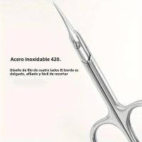 Tijeras De Cutícula De Acero Inoxidable Con Punta Curvada Y Cuchilla Delgada Para Eliminar Piel Muerta Herramientas De Manicura Y Cejas - details 0