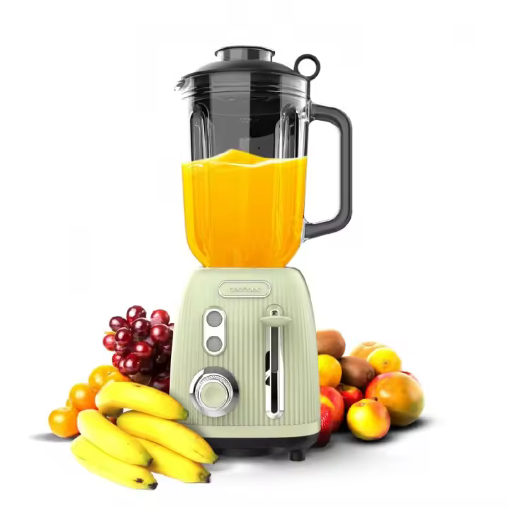 Cecotec Batidora de Vaso Retro Power Black Titanium RetroGreen. 1200W Potencia Máxima, 2 Velocidades - 1