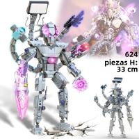 Bloques De Construcción DIY Creativos Serie Titan Skibidi Toilet Modelo De Reloj TV Para Niños Juguete Educativo Para Halloween Regalos Para Niños - details 5