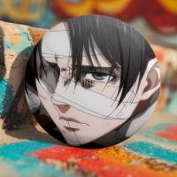 Broche De Anime Levi Ackerman Attack on Titan Badge Redondo Laser Accesorios Para Ropa Y Mochilas Material Metálico Estilo Moderno - details 11