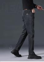 Nuevos Jeans De Invierno Para Hombre Cálidos Con Fleece Pantalones Casuales De Algodón Elásticos Estilo Recto Moda Con Cierre De Cremallera - details 2