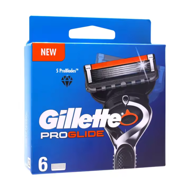 Gillette ProGlide – 6 cuchillas de recambio (cabezal ProGlide), 5 hojas ultrafinas con banda lubricante para afeitado suave y preciso - 1