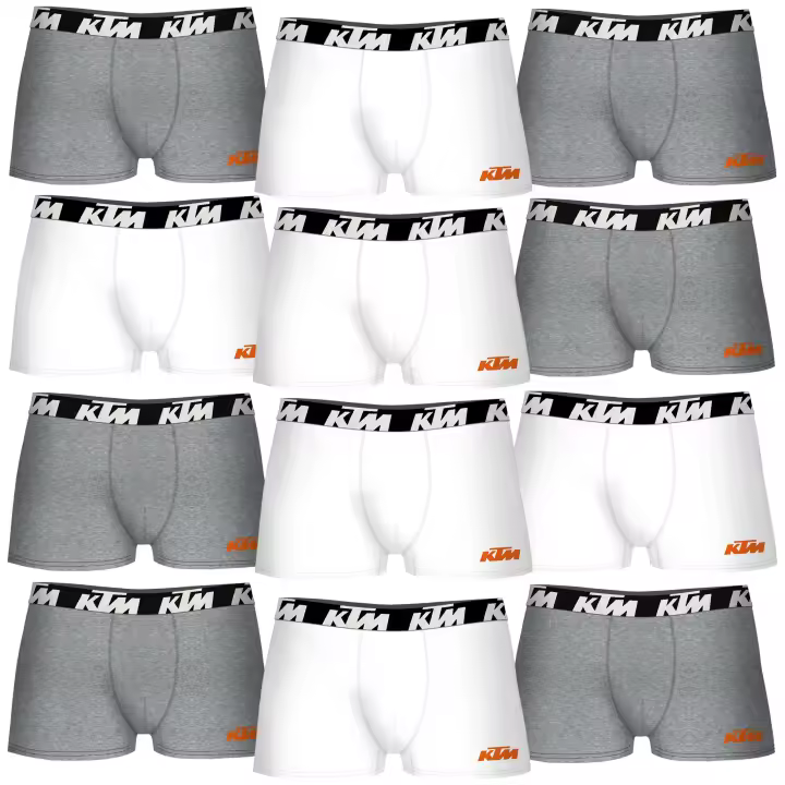 Set de 12 calzoncillos bóxer ktm blanco y gris claro - 1