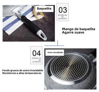 Wok De Cerámica No Adherente Duradera Para Sartén De Freír Con Inducción Y Gas Estilo De Cocina Eco-amigable 28cm Herramienta De Cocina Para Carne - details 15