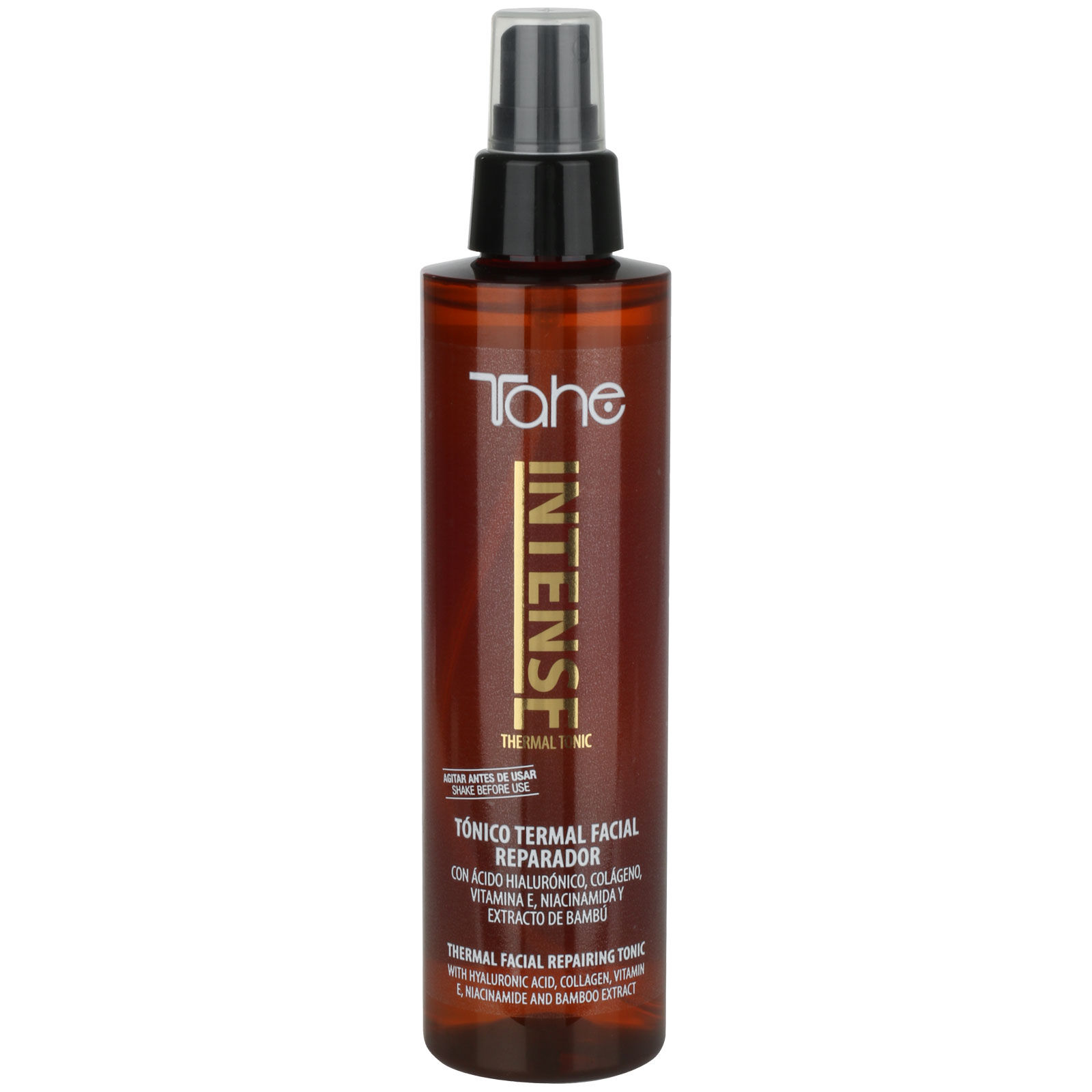 Tahe Intense Tónico termal facial reparador con Ácido Hialurónico, Colágeno, Vitamina E, Niacinamida y Extracto de Bambú, 200 ml