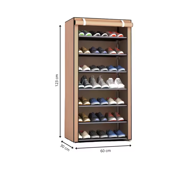 LUTODY - Zapatero, Organizador de Zapatos, Multinivel, Armario de zapatos, Textil de tela, Tubo de metal plegable, Zapatero Vertical, Compacto, Portátil para Entrada, Recibidor, Sala de Estar, Ligero, Resistente, Ahorra espacio - 1