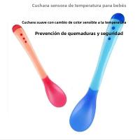 Juego De 3 Cucharas De Silicona Para Bebés Con Sensor De Temperatura Cuchara Para Agua Y Medicamentos Alimentos Complementarios Para Niños - details 6