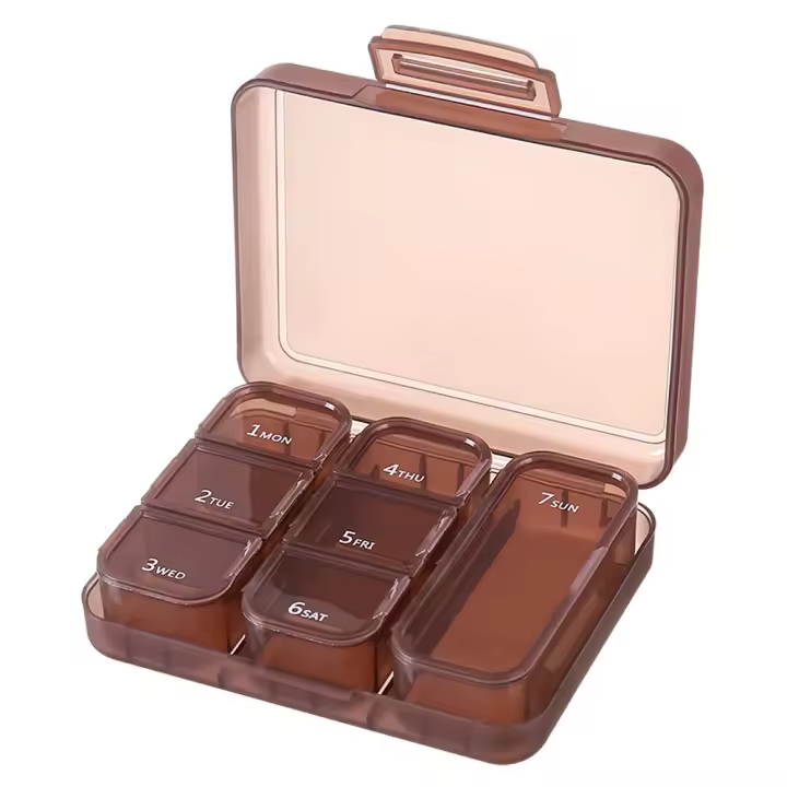 Organizador De Pastillas Portátil Para Viajes Caja De Medicamentos Semanal Con Doble Protección Impermeable Para Medicamentos Diarios - 1