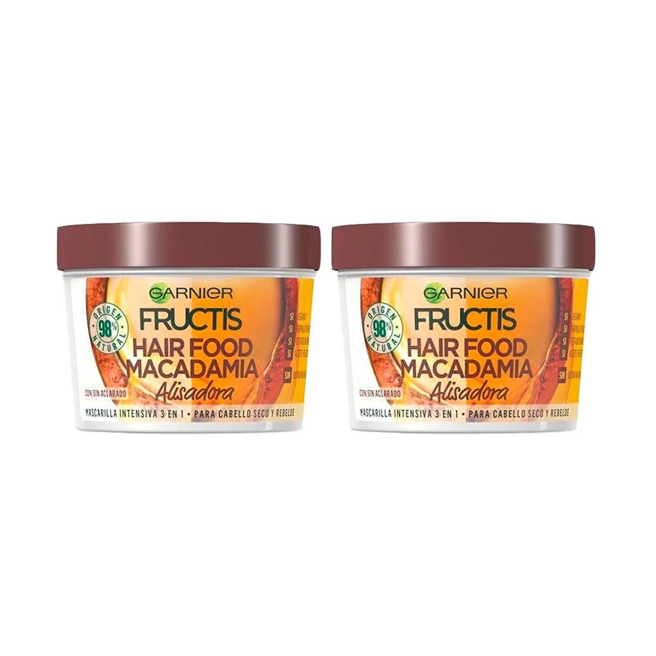 GARNIER Fructis Hair Food Sets Coco Champú, Acondicionador o Mascarilla Alisador para Cabello Seco y Encrespado