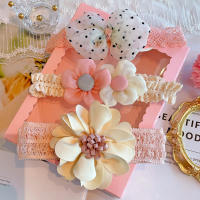 3Pcs Lote Diadema De Encaje Con Lazo Para Bebés Niñas Diademas Elásticos Con Flores Estilo Coreano Para Fotografía De Recién Nacidos - details 2