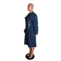 Nueva Llegada Chaqueta De Larga Manga Completa De Algodón Y Vaquera Para Mujer Abrigo De Trench Cardigan Capa De Jean Estilo High Street Otoño/Invierno - details 17
