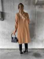 Nueva Chaqueta De Moda Para Mujer 2025 Otoño Invierno Cuello En V Largo Con Bolsillos Doble Botón Estilo Casual Largo (26+ Pulgadas) - details 6