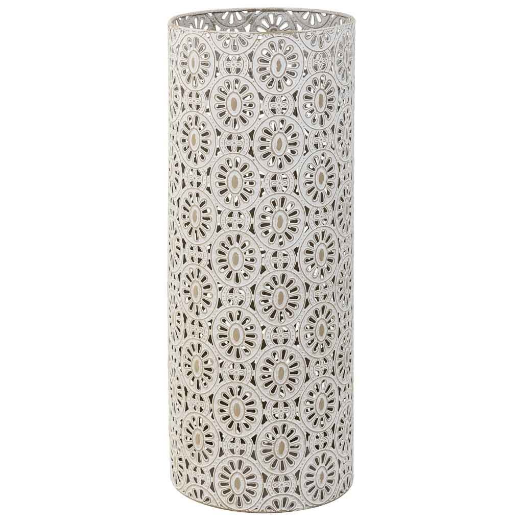 WANDERLUST DECO Paragüero Redondo de Metal Blanco 20x20x50,5h Cm - Almacenamiento Elegante y Organización Espacial