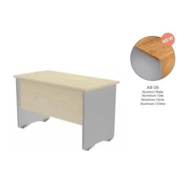 MESA DE ROCADA MODELO WORK 120X60 CM COLOR ALUMINIO/ROBLE - 1