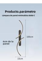 Lámpara De Pared Moderna En Forma De C LED Minimalista Para Decoración De Hogar Sala De Estar Dormitorio Pasillo Oficina Instalación En Pared Material Aluminio - details 15