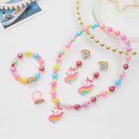 Juego De Joyas Para Niñas Con Unicornio Colorido Y Dibujos Animados: Collar Pulsera Aretes Y Anillo Regalo Ideal Para Niñas De 0 a 12 Años - details 3