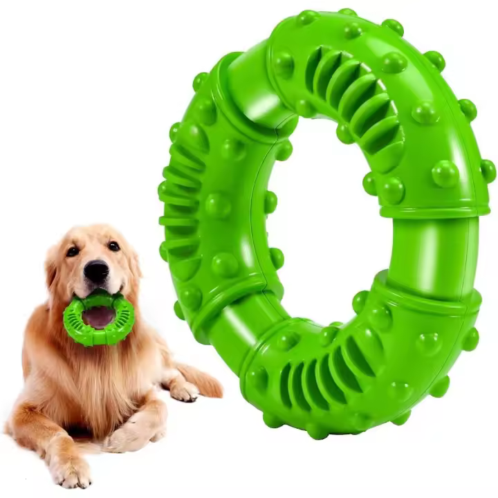 Juguetes para perros de razas grandes que mastican agresivamente, de caucho natural no tóxico, duraderos e indestructibles, para perros medianos y grandes (verde) - 1