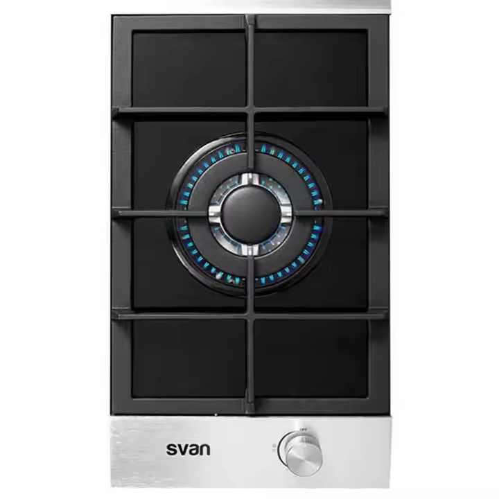 Modulo de integración 29cm Encimera de cocina SVAN SVEC1BF | 1, Fuego 12cm, Gris / plata, Inox - 1