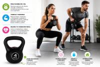 Kettlebell 4kg para Entrenamiento en Casa | Pesa Fitness para Fuerza, Tonificación y Gym en Casa | Mancuerna Funcional para Piernas Brazos y Glúteos - details 0