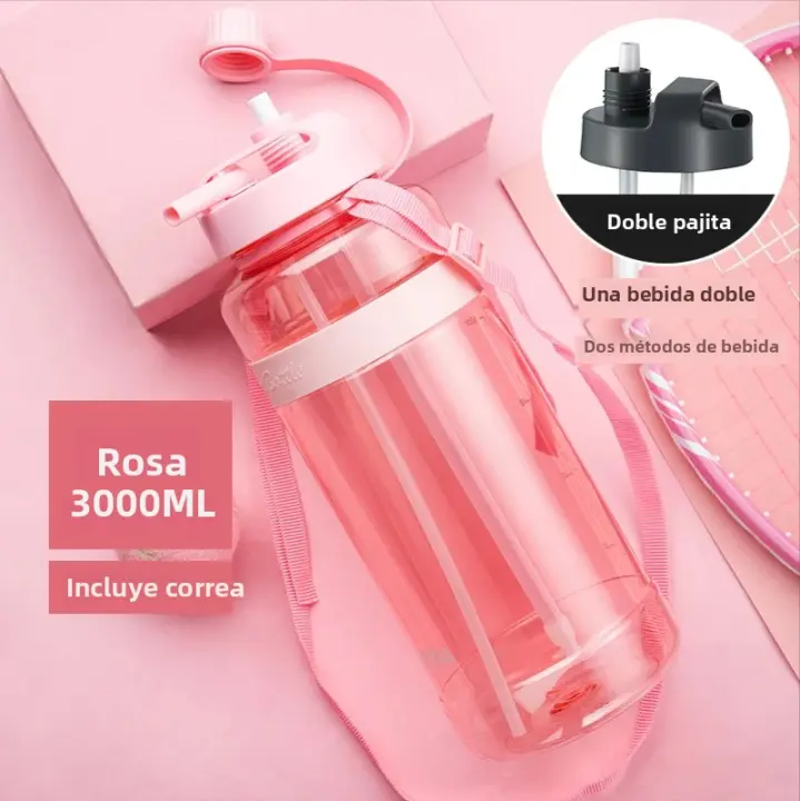 Botella Deportiva De Agua Portátil Con Pajita Gran Capacidad 0.7/1/2/3L Para Camping Picnic Escalada Deportes Al Aire Libre - 1
