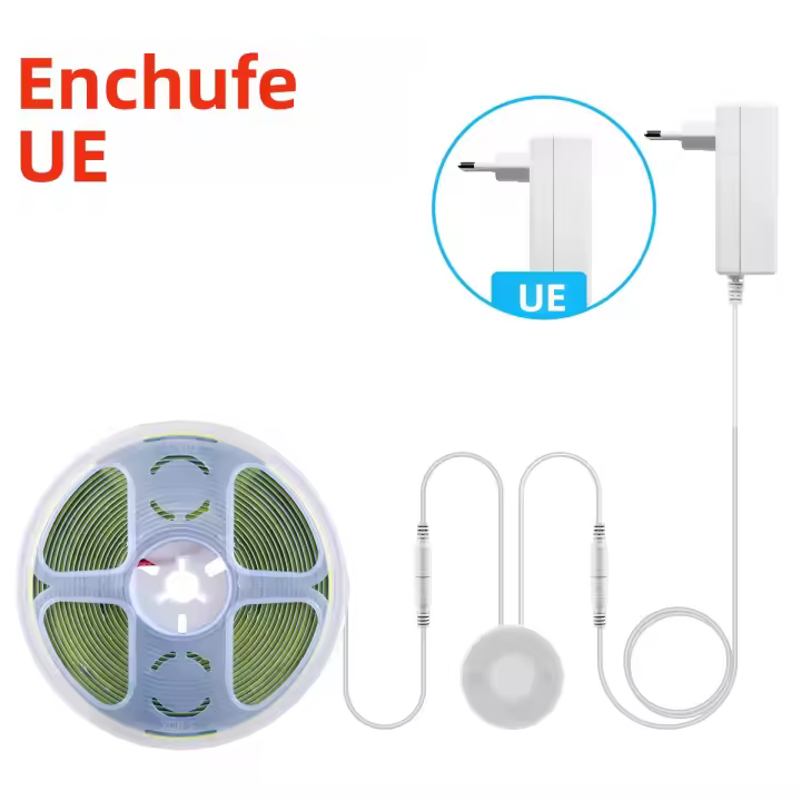 Tira De Luz LED COB DC12V Con Sensor De Toque Inalámbrico Para Decoración De Habitaciones Lámpara De Miroir De Madera Acrílica Ajustable - 1