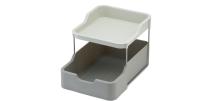 Joseph Joseph Duo Organizador para estantería de cocina, soporte de 2 niveles con cajón, gris. - details 0