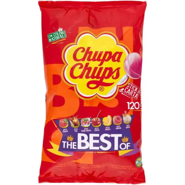 Chupa Chups Original Caramelo con Palo de Sabores Variados 120 x 12g - 1