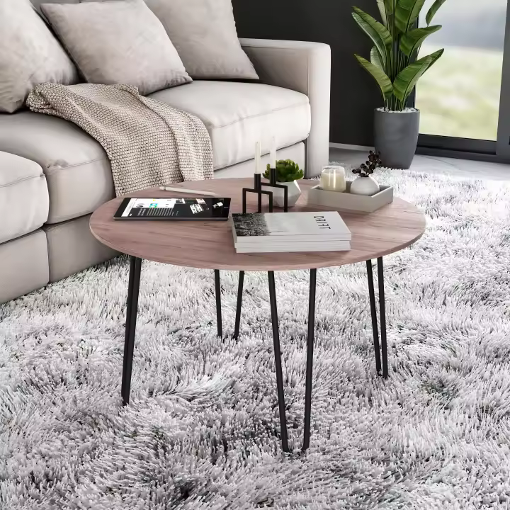 Lote de 4 patas hairpin de 2 varillas para mesa, altura 400mm, acero, pintado negro - 1