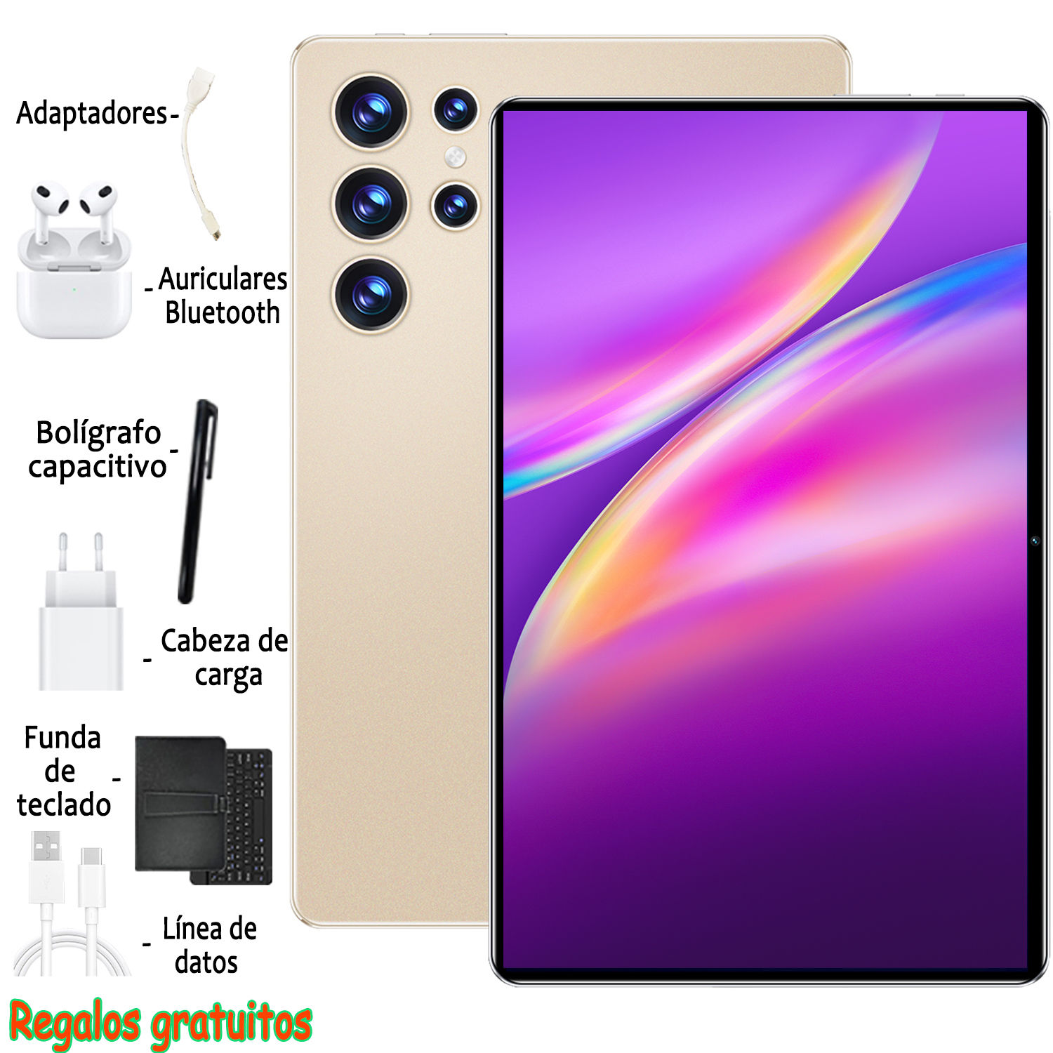 Nuevo original 2025 5G 10.1 pulgadas 16GB Ram 1tb ROM 20000 ma Android 13.0 14 núcleo Bluetooth WiFi Network HD gift Promotion Office Games Learning GPS delivery keyboard Furniture Bluetooth auriculares