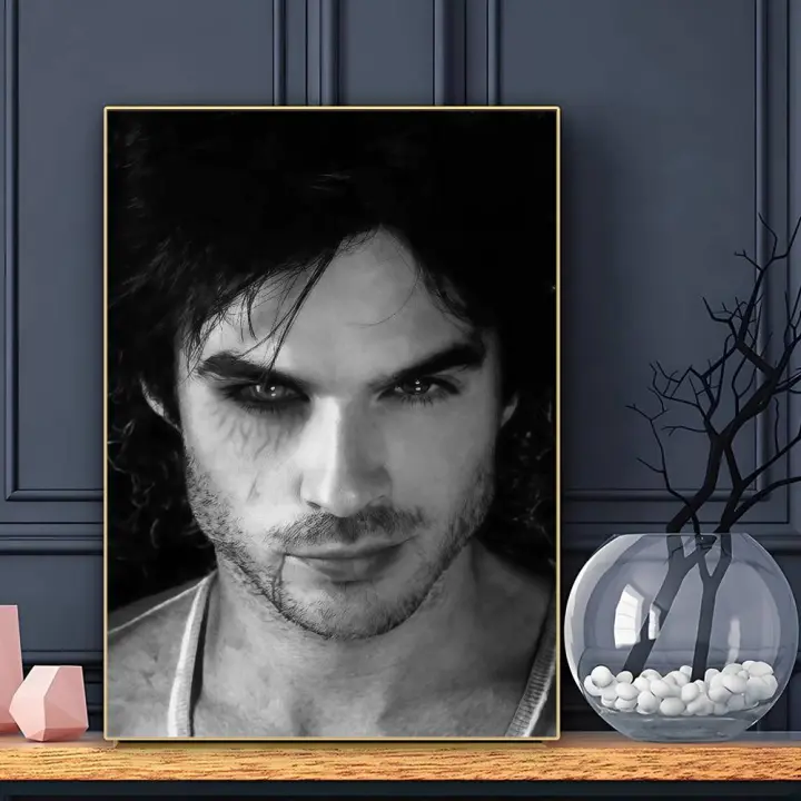 Póster Adhesivo Damon Salvatore the Vampire Diaries Arte De Pared Impermeable Para Decoración De Habitación Bar Moderno - 1