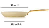 ARCOS Samoa Iconic Beige - Sartén Antiadherente Cerámico (28 cm) - Aluminio Forjado - Mango Dorado de Acero Inoxidable - details 1