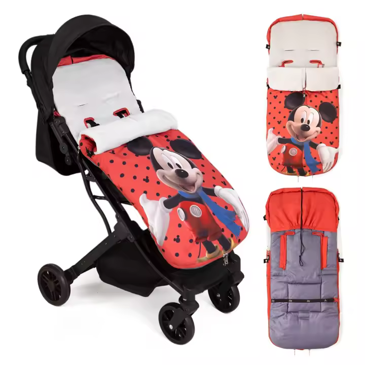Saco de Invierno Universal para Silla de Paseo Mickey Mouse, Desmontable con Cremallera, Impermeable y Transpirable, Ajustable y Fácil de Limpiar, 94 x 44 cm - 1