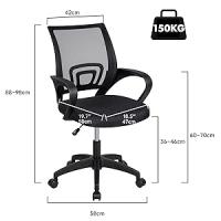 T-LoVendo Silla de Oficina o Escritorio ergonómica con Soporte Lumbar, Malla Transpirable, Regulable en Altura, Ruedas antiarañazos, Color Gris - details 7