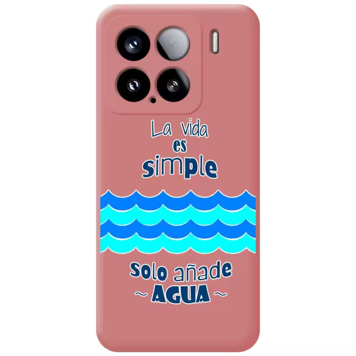 Funda Silicona Líquida Rosa para Xiaomi 15 5G diseño Agua Dibujos - 1