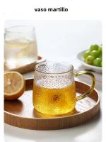 Taza De Café Con Patrón De Martillo 350ml/400ml Vidrio Resistente Al Calor Con Asa Para Bebidas Y Jugo Uso Doméstico Y Cócteles - details 1