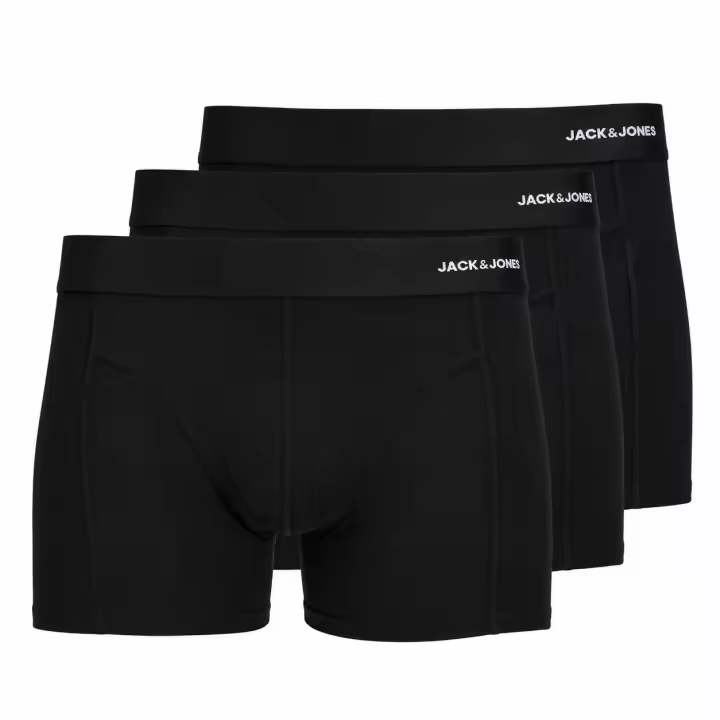 Jack & Jones JACBASIC Bamboo Trunks Pack 3, Calzoncillos Bóxer Cortos, Ropa Interior, Boxer Ajustados de Bambú, Suaves, Elásticos, Transpirables, Cómodos - 1