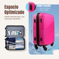 Maleta Avión Equipaje de Mano Viaje Cabina Trolley ABS Rígida 4 Ruedas Maleta de cabina rigida con asa telescopica 55x35x20CM - details 2