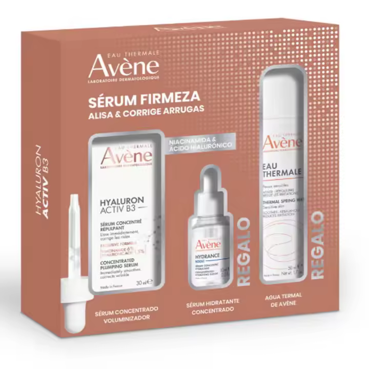 Avene - Sérum facial voluminador Hyaluron Activ B3 30 ml + Agua micelar desmaquillante 100 ml y Mascarilla remodelante 15 ml para cuidado facial completo, con ácido hialurónico y vitamina B3, ideal para todo tipo de piel - 1