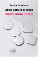 Espejo De Maquillaje Portátil De Acero Inoxidable Ultra Delgado Y Plegable Antirompible Para Viajes Y Camping Espejo De Mano Compacto - details 0