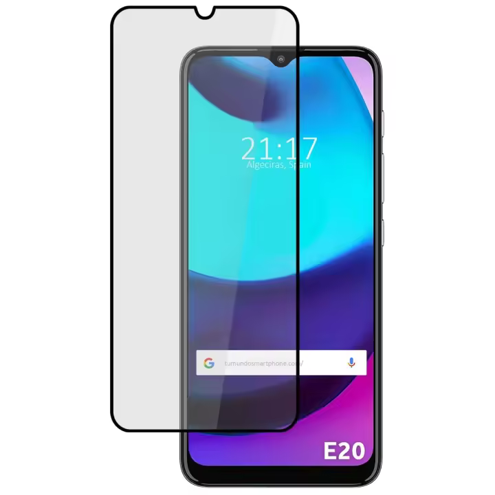 Protector Cristal Templado Completo 5D Full Glue Negro para Motorola Moto E20 Vidrio - 1