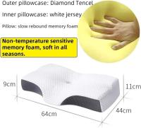 Almohada de espuma viscoelástica con rebote slow para el cuello, almohada ergonómica with FORMA DE Mariposa (color: Negro) - details 0