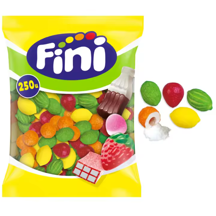 FINI MACEDONIA CHICLE bolsa 250u gominolas de calidad y sabor Fini aproxi 1.67kg - 1