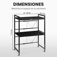 RELAXTY Estante de Cocina Extensible | Organizador de Microondas en Aluminio Resistente con Ganchos Multiusos - details 0