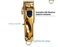 Cortador De Pelo Kemei KM-TX1 KM-2010 KM-1949 Profesional Recargable Para Hombres Corte De 0.5-10 Mm Acero Inoxidable Plata Y Oro - details 2