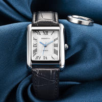 Reloj De Mujer Mini Light Elegante Y Sencillo Rebirth 002 Con Escala Romana Y Correa De Cuero Movimiento De Cuarzo Resistente Al Agua 3Bar - details 3