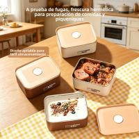 Contenedor De Alimentos De Acero Inoxidable Con Capas Doble Para Mantener Fresco Y Aislado Tres Tamaños Diferentes Para Viajes Y Picnics - details 2
