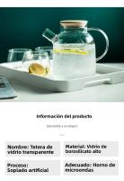 Tetera De Vidrio Borosilicato Transparente Resistente Al Calor Gran Tetera Clara Para Té Puér Kettle Con Taza Para Oficina Y Hogar - details 1